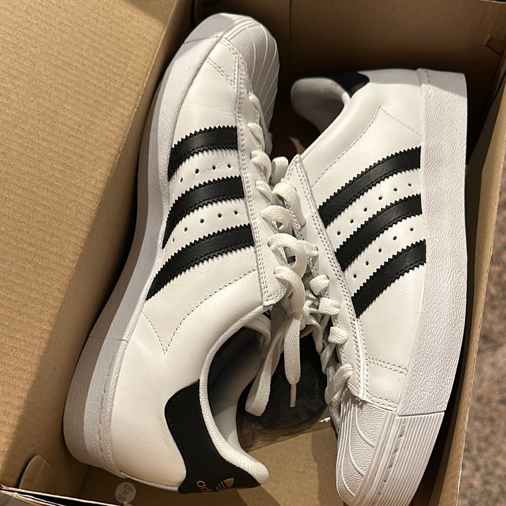 Adidas White and Black Superstar Sneakers
